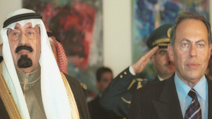 הנסיך הסעודי עם נשיא לבנון, וועידת ביירות 2002. צילום: גטי אימג'ס