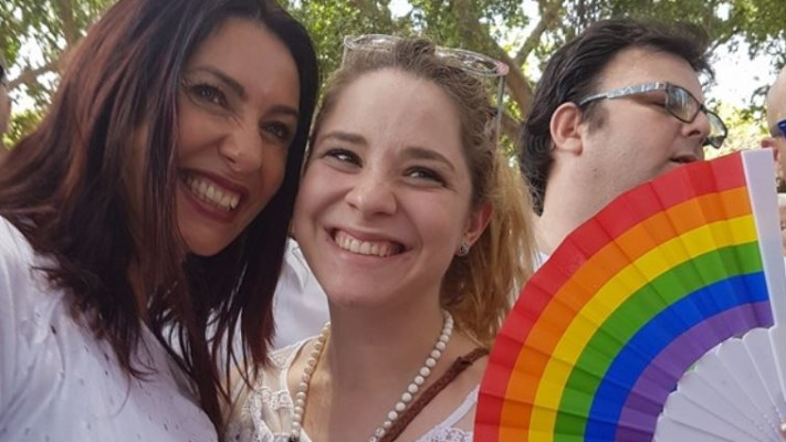 שרת התרבות מירי רגב במצעד הגאווה. צילום מסך פייסבוק 