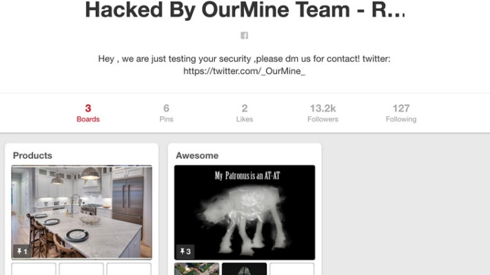 חשבון הפינטרסט הפרוץ של מארק צוקרברג. צילום מסך