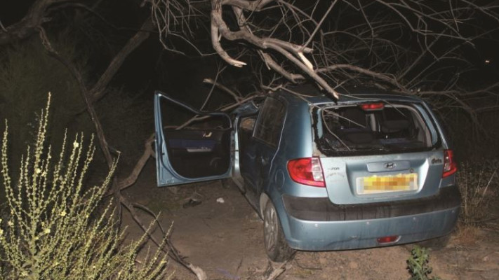תאונת דרכים בנגב כתוצאה מהתנגשות בגמל. צילום: תנועת רגבים