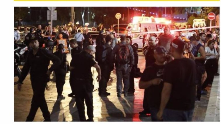 תיאור הפיגוע בתל אביב ברשת SKY NEWS הבריטית. צילום מסך