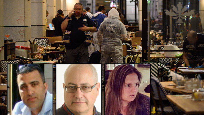 אילנה נבעה, מיכאל פייגה ועידו בן ארי שנרצחו בפיגוע בתל אביב. צילום: דני מכליס, אוניברסיטת בן-גוריון, פייסבוק, גילי יערי פלאש 90