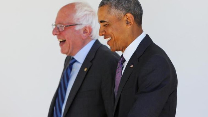 הכוחות שלו שינו לחלוטין את פניה של המפלגה הדמוקרטית, ברני סנדרס ואובמה. צילום: רויטרס