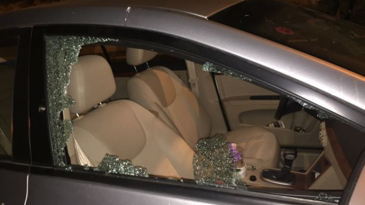 הרכב הישראלי שנפגע בפיגוע. צילום: דובר צה&quot;ל