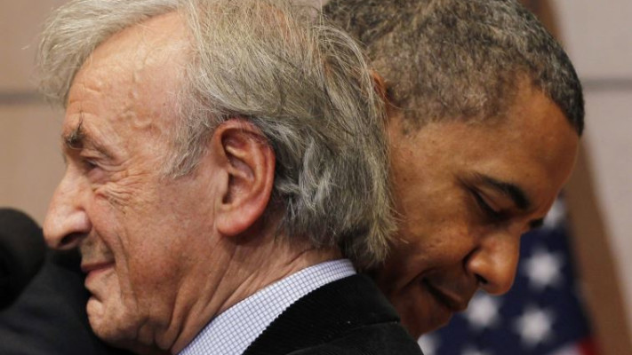 חברות עמוקה, ויזל ואובמה. צילום: רויטרס