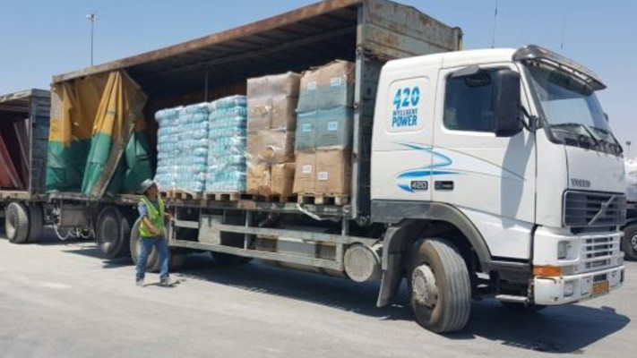 משלוח לרצועת עזה. צילום: רשות המעברים במשרד הביטחון