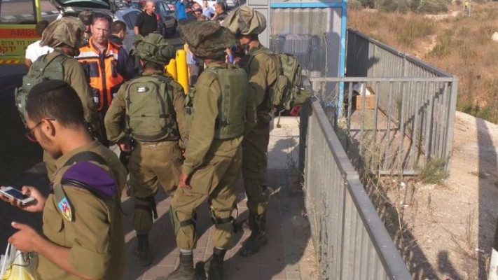 זירת ניסיון פיגוע סמוך לאריאל. צילום: דינה כהן