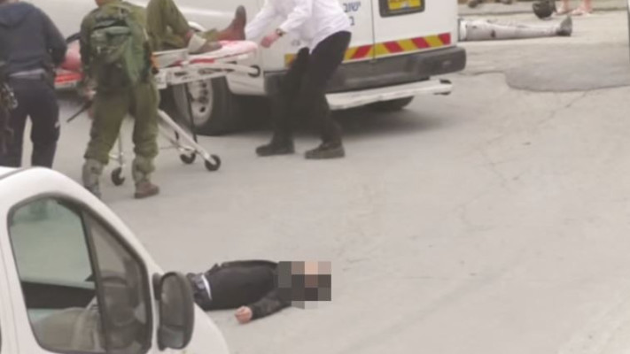 זירת האירוע בחברון. צילום מסך מסרטון בצלם