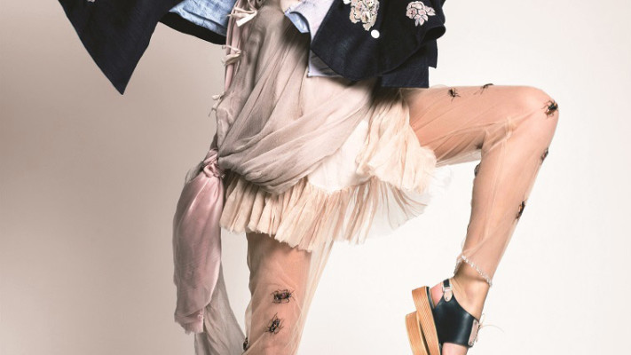 מכנסי ג'וקים מקולקציית הגמר של שיינה מייהיל לשנקר. צילום: יח&quot;צ