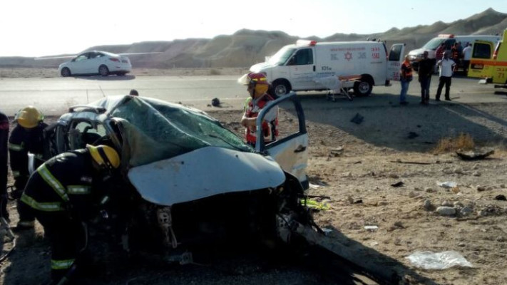 התאונה בכביש 90. צילום: דוברות מד"א