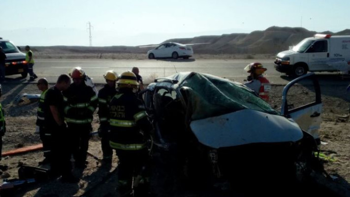 התאונה בכביש 90. צילום: דוברות מד''א