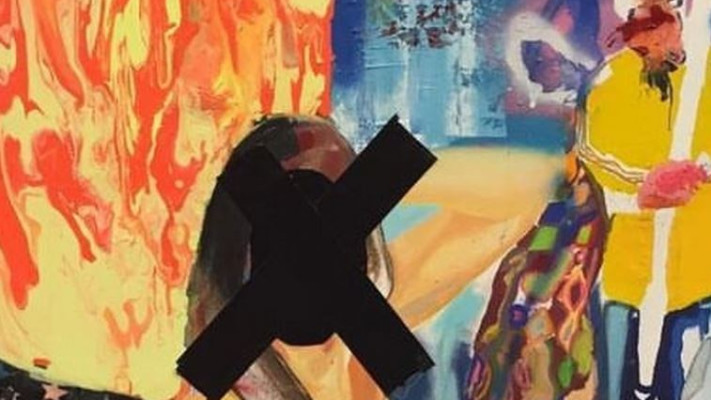 הדיוקן המצונזר שהוצג בתערוכה. צילום: פייסבוק