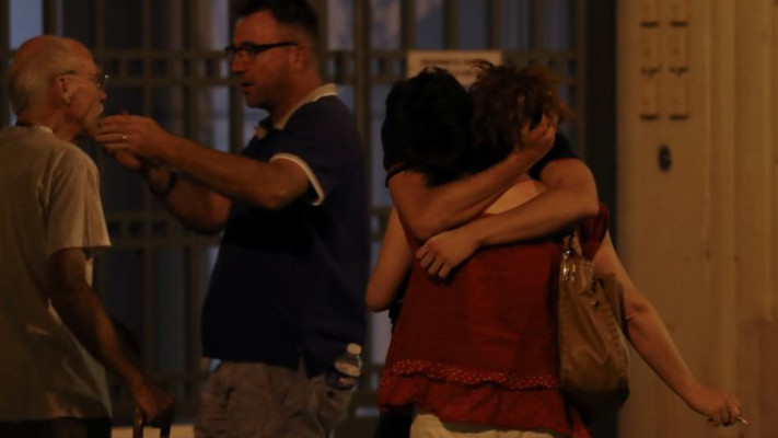 זירת הפיגוע בניס. צילום: AFP