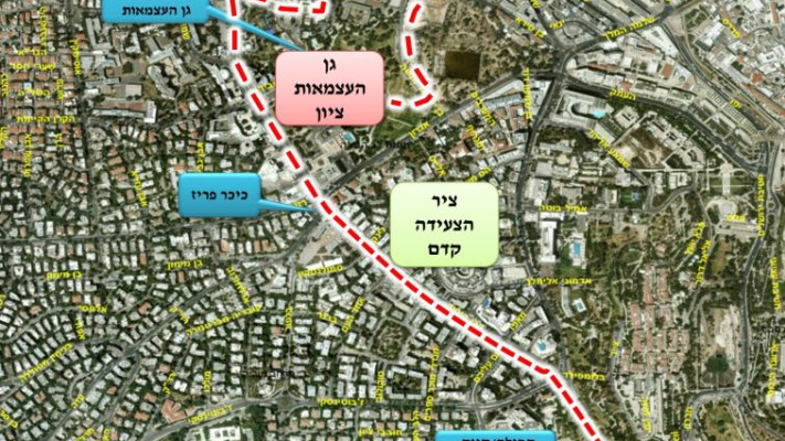 מסלול מצעד הגאווה בירושלים 2016. צילום: ללא