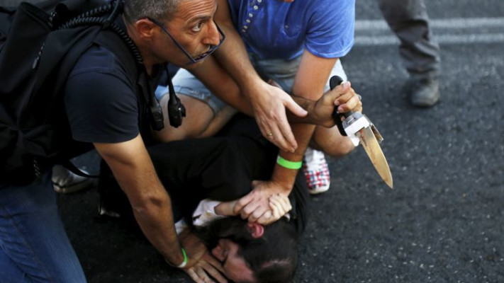 ההשתלטות על ישי שליסל, שרצח את שירה בנקי ז&quot;ל, במצעד לפני שנתיים. צילום: רויטרס