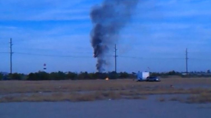 מקום ההתרסקות בטקסס. צילום: יוטיוב