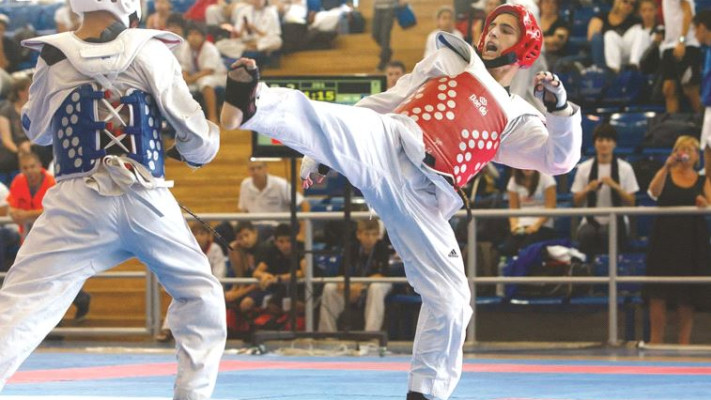 רון אטיאס בקרב טאקוונדו. צילום: הוועד האולימפי בישראל