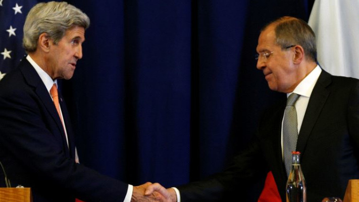 ג'ון קרי וסרגיי לברוב. צילום: רויטרס