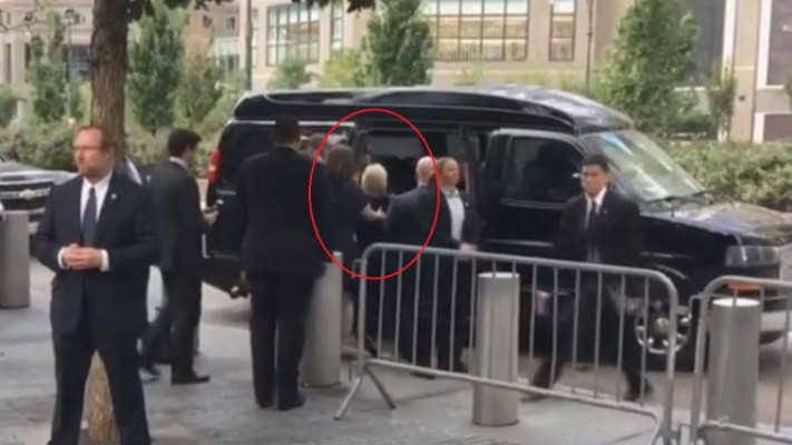 קלינטון מועדת. צילום מסך מתוך CNN