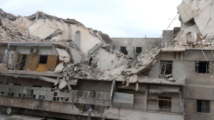 נזקי המתקפות האוויריות. צילום: רויטרס