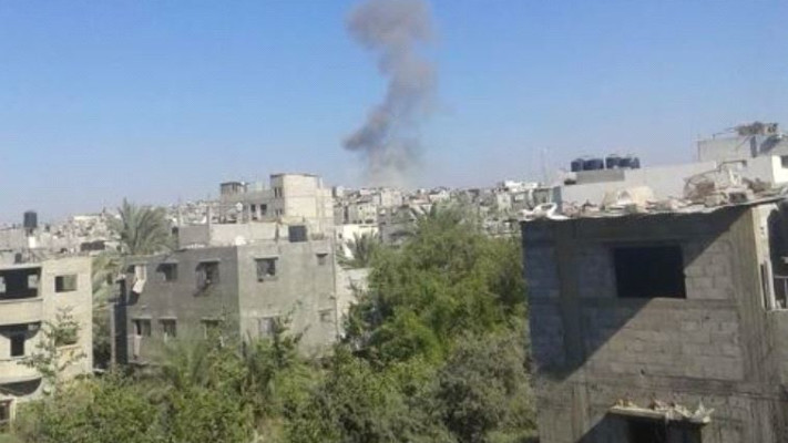 עשן מעל עזה, שלשום. צילום מסך: טוויטר