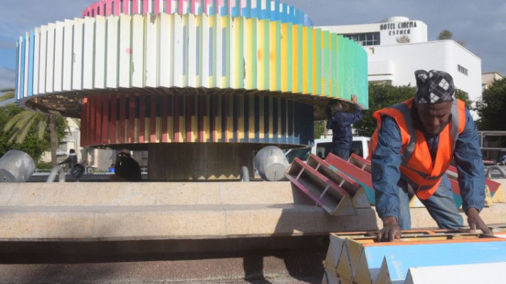  עבודות פירוק כיכר דיזנגוף. צילום: אבשלום שושני