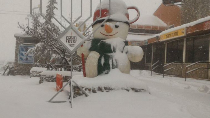 שלג בחרמון, היום. צילום: אתר החרמון