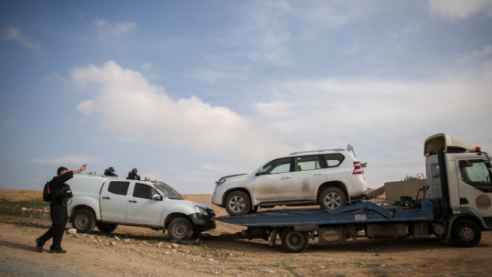 הרכב הדורס באום אל-חיראן. צילום: הדס פרוש, פלאש 90