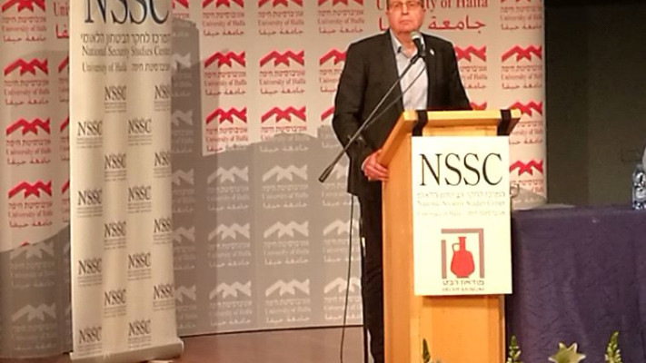 שר הביטחון לשעבר, משה יעלון, בכנס בחיפה. צילום: דוברת אוניברסיטת חיפה