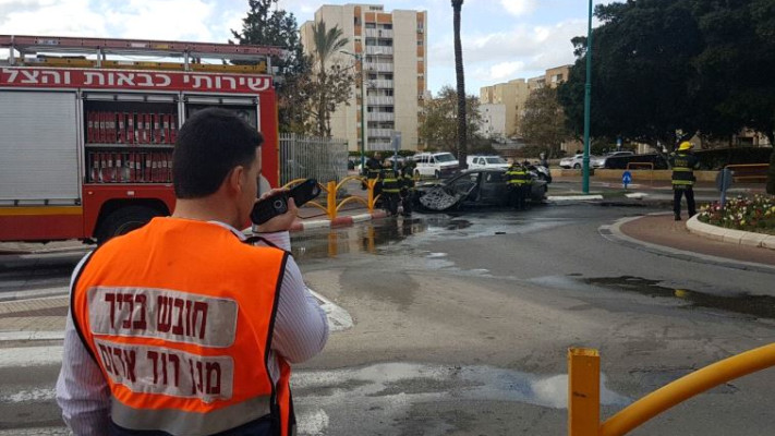 זירת הפיצוץ בקריית ים. צילום: תיעוד מבצעי מד&quot;א 