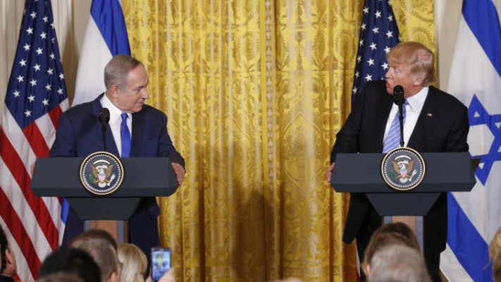 טראמפ ונתניהו במסיבת העיתונאים. צילום: רויטרס