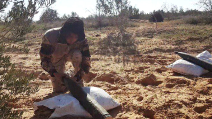 רגע שיגור הרקטות כפי שפרסם דאעש. צילום מסך מתוך טוויטר