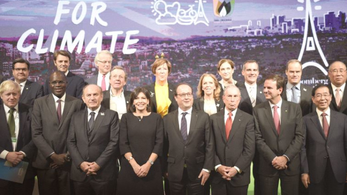 ועידת האקלים בפריז, 2015. ישראל התחייבה לייצור 10% מכלל הצריכה במדינה מאנרגיות מתחדשות. צילום: רויטרס