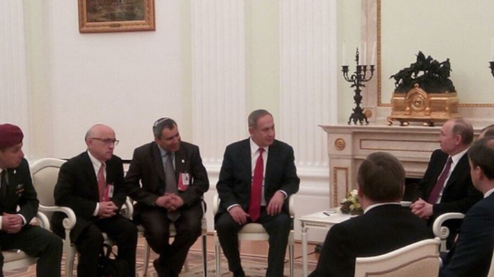 ולדימיר פוטין ובנימין נתניהו. צילום: שגרירות ישראל במוסקבה