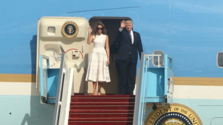 הנשיא טראמפ ורעייתו מלניה בביקור בארץ. &quot;ביקור חשוב&quot;. צילום: אבשלום ששוני