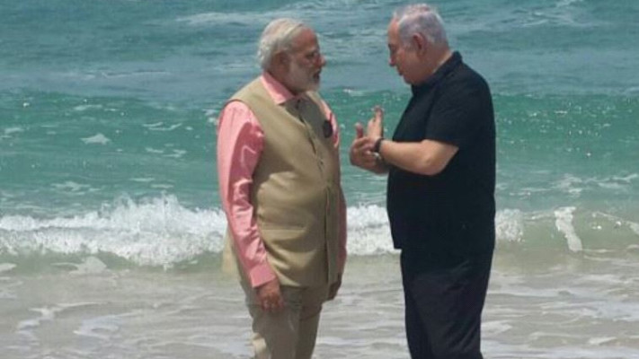 כימיה יוצאת דופן. ראש ממשלת הודו ובנימין נתניהו. צילום: לע&quot;מ