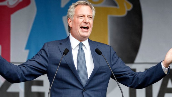 AFP:ראש העיר ניו יורק ביל דה בלאסיו. צילום