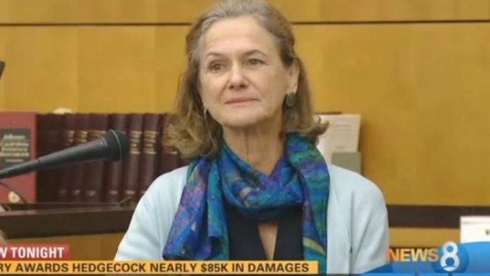 סינתיה הדג'קוק בבית המשפט. צילום מסך