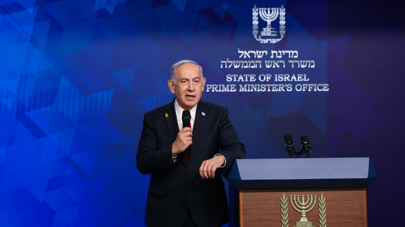 ראש הממשלה בנימין נתניהו במסיבת עיתונאים. 21.5.25