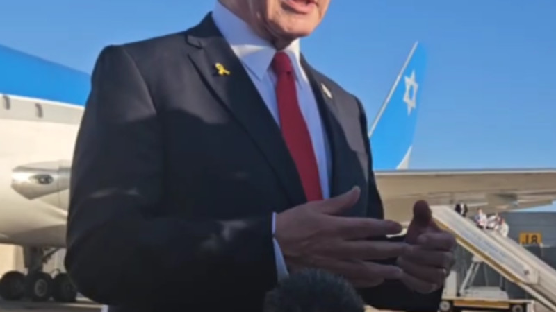 נתניהו לפני ההמראה לוושינגטון 