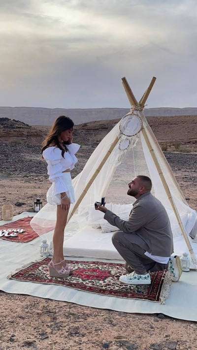 הצעת הנישואים של רום שמיר לים צים (צילום: רשתות חברתיות)