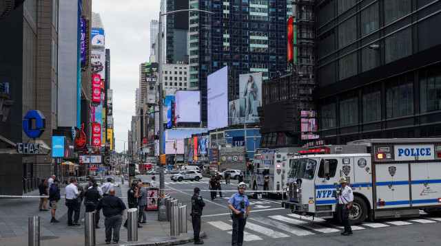 המשטרה בניו יורק חסמה את טיימס סקוור (צילום: רויטרס)