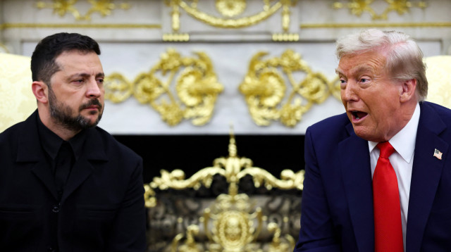דונלד טראמפ וולדימיר זלנסקי בחדר הסגלגל בבית הלבן  (צילום: REUTERS/Kevin Lamarque)