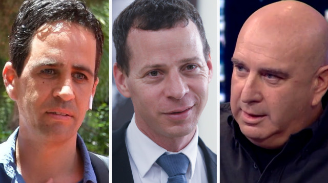 עמית סגל, ניר דבורי, אלמוג בוקר (צילום: מרק ישראל סלם,אביב חופי,באדיבות קשת 12)