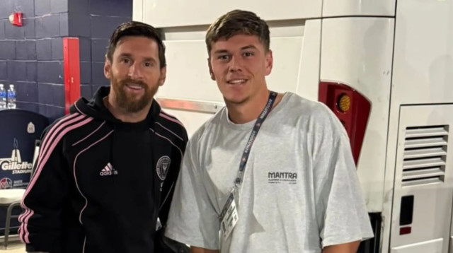 עילי פיינגולד לצד ליאונל מסי (צילום: צילום מסך, מתוך אינסטגרם)