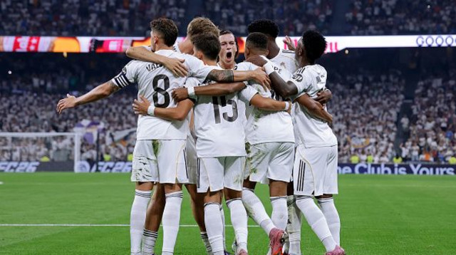 שחקני ריאל מדריד חוגגים (צילום: Getty images)