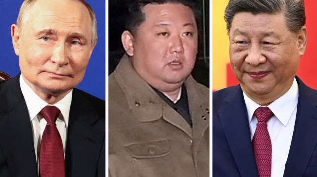 קים ג'ונג און, שי ג'ינפינג, פוטין (צילום: רויטרס)
