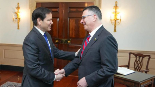 מרקו רוביו וגדעון סער (צילום: שמוליק עלמני)