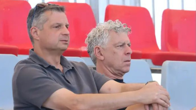 גולדהאר ואנגלידיס (צילום: אתר רשמי, האתר הרשמי של מכבי תל אביב)