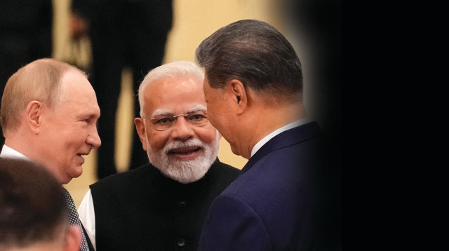 ולדימיר פוטין שי ג'ינפינג ונרדנדרה מודי (צילום: רויטרס)